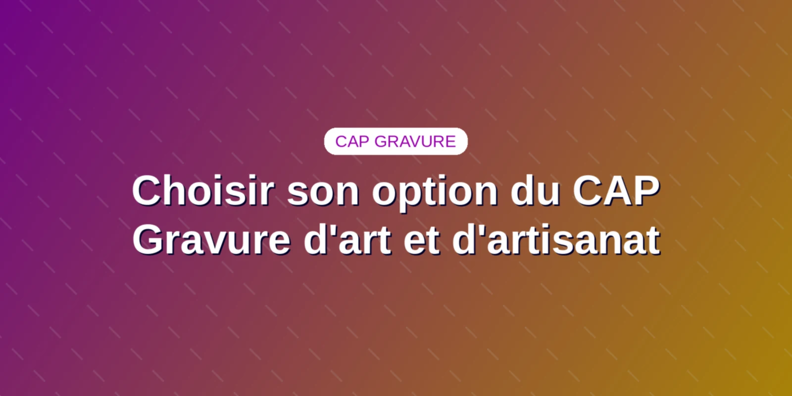 Couverture : Choisir son option du CAP Gravure d'art et d'artisanat